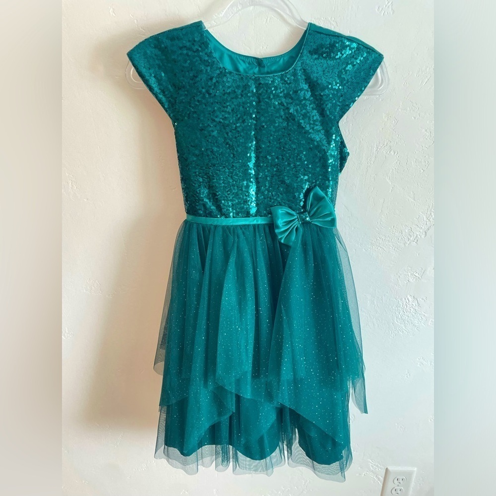 Jona Michelle Green Dress size 12 formal sequin party dress